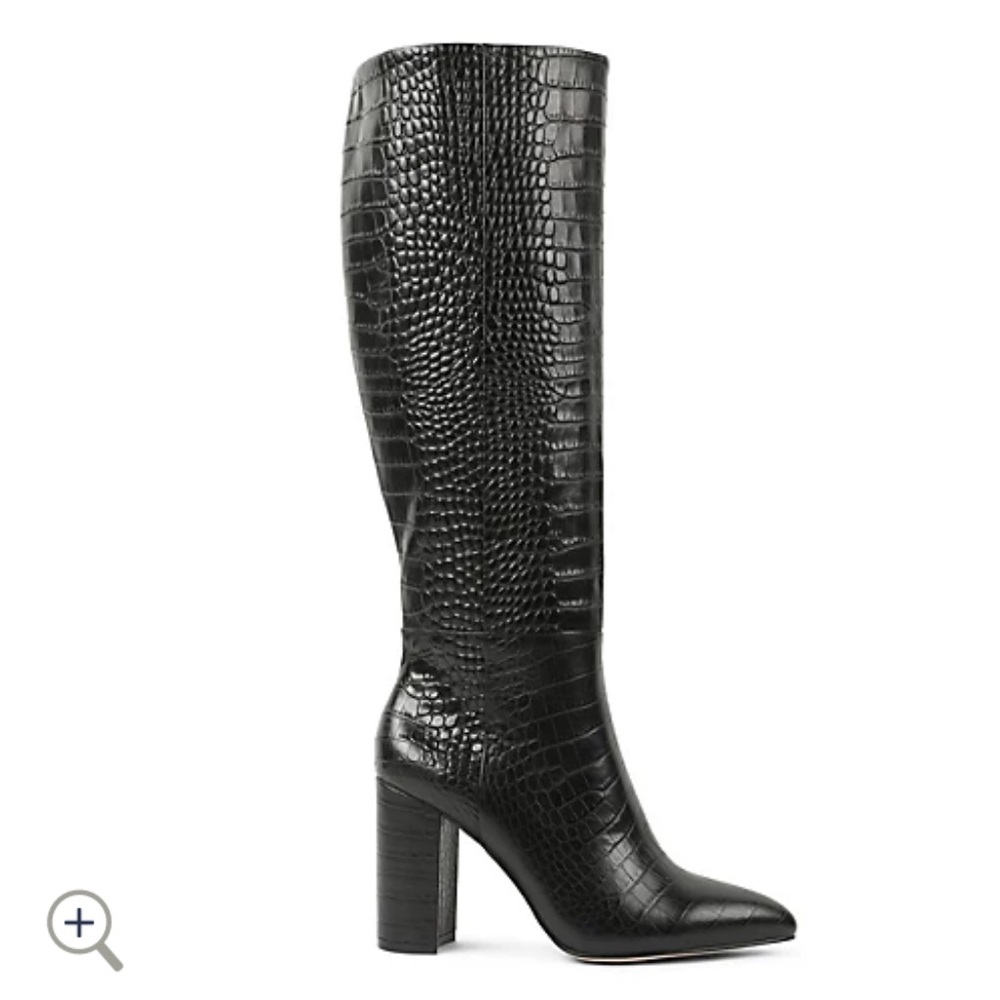 BCBG Baylee Black Leather Boots